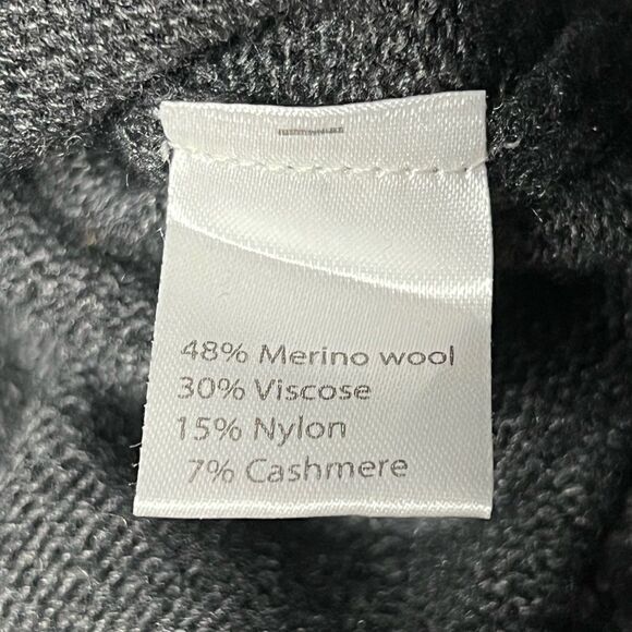 Benedetto B Italy Cashmere Wool Blend Chic Ruffle Hem Sweater Sz L - Picture 6 of 6